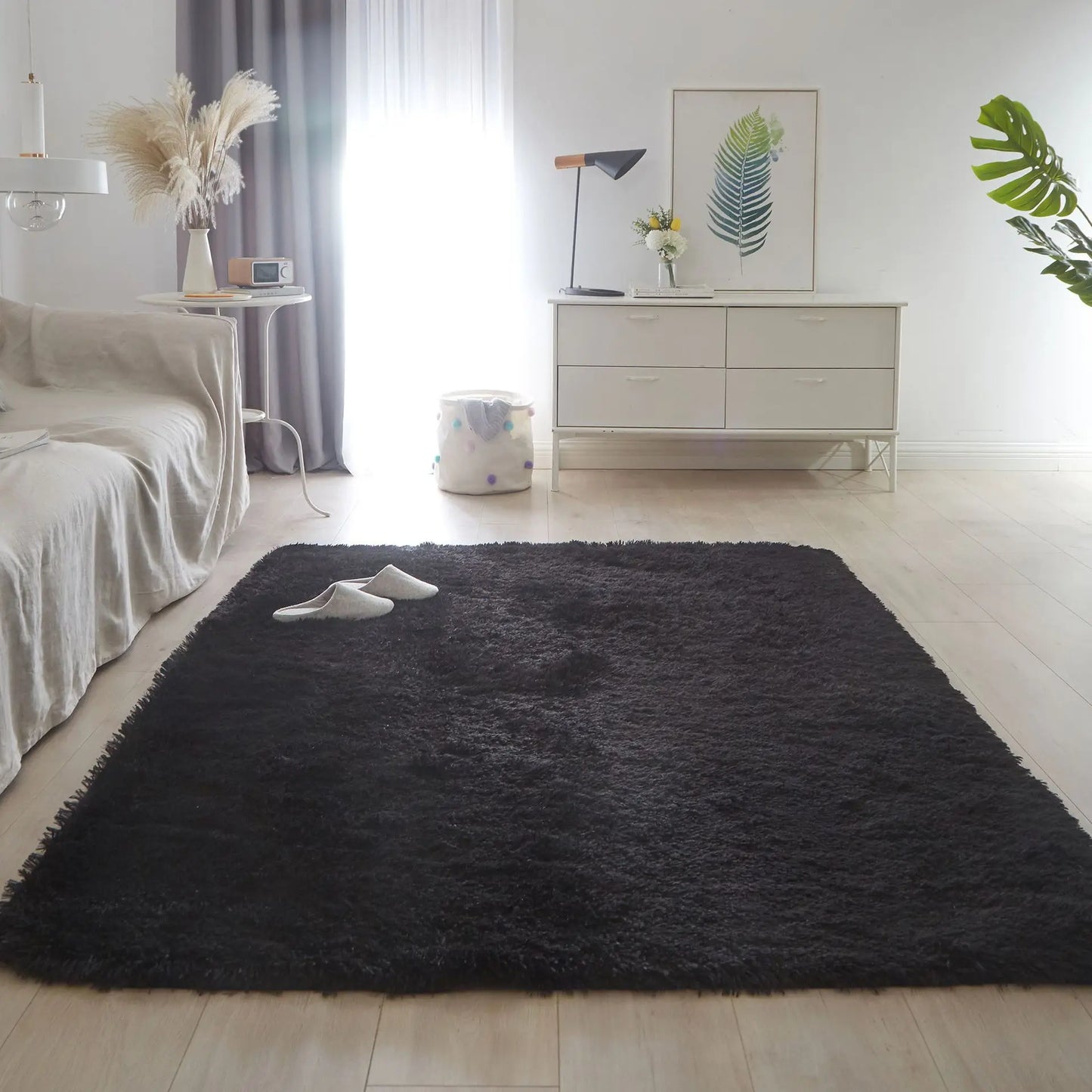 Luxe Gray Plush Rug