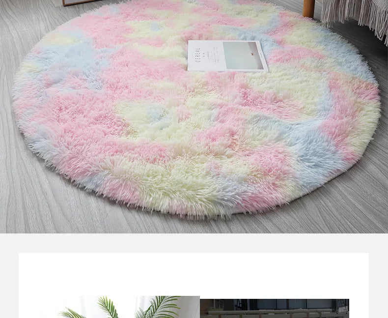 Luxe Plush White Round Rug