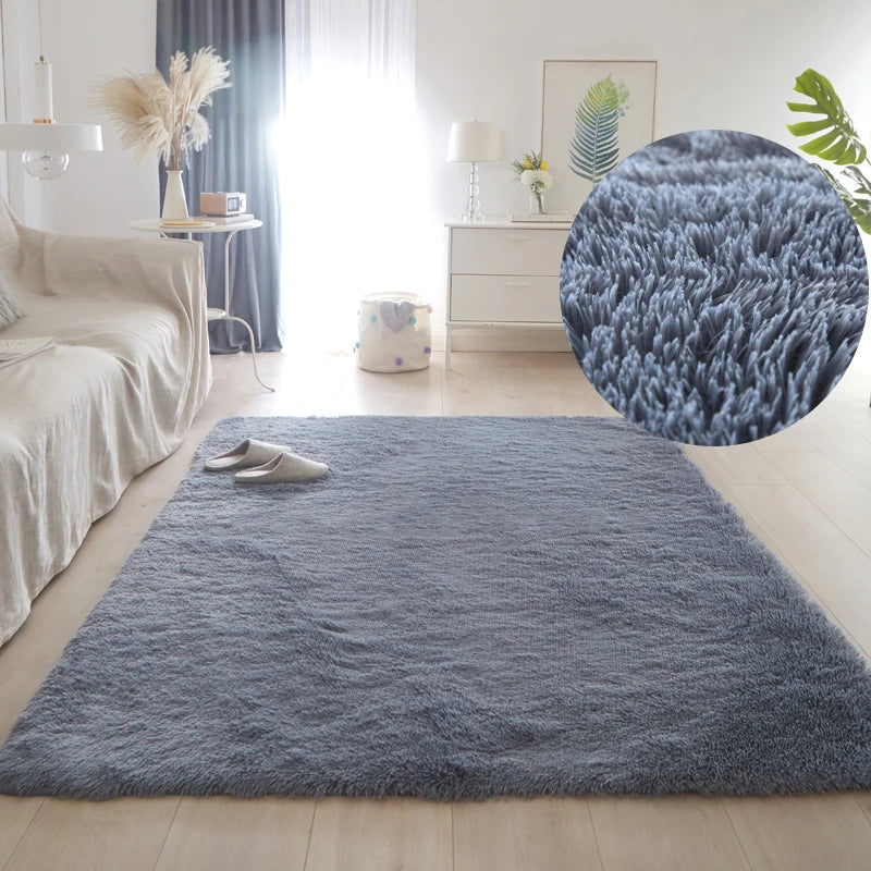 Luxe Gray Plush Rug