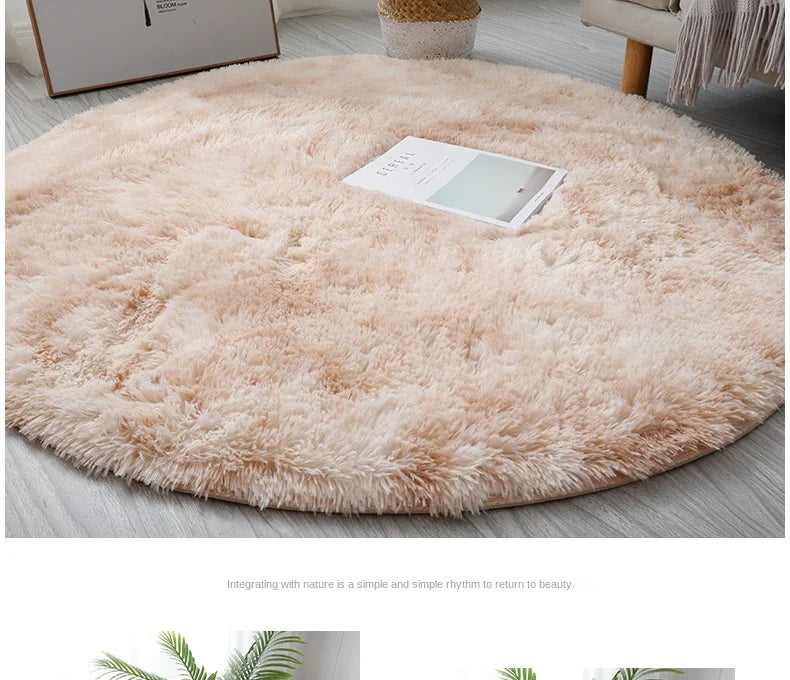 Luxe Plush White Round Rug