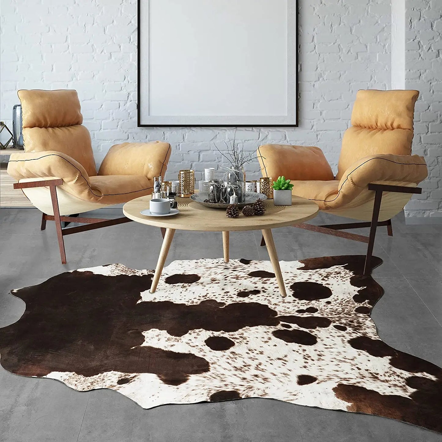 American Chic Cow Print Rug: Luxe Faux Cowhide