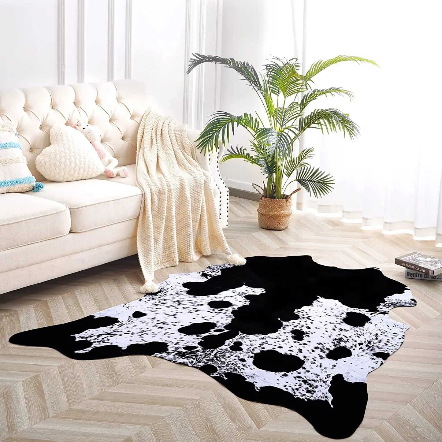 American Chic Cow Print Rug: Luxe Faux Cowhide