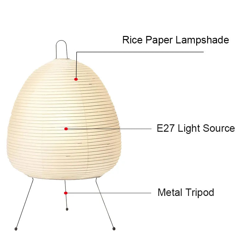 Zen Japanese Tripod Table Lamp