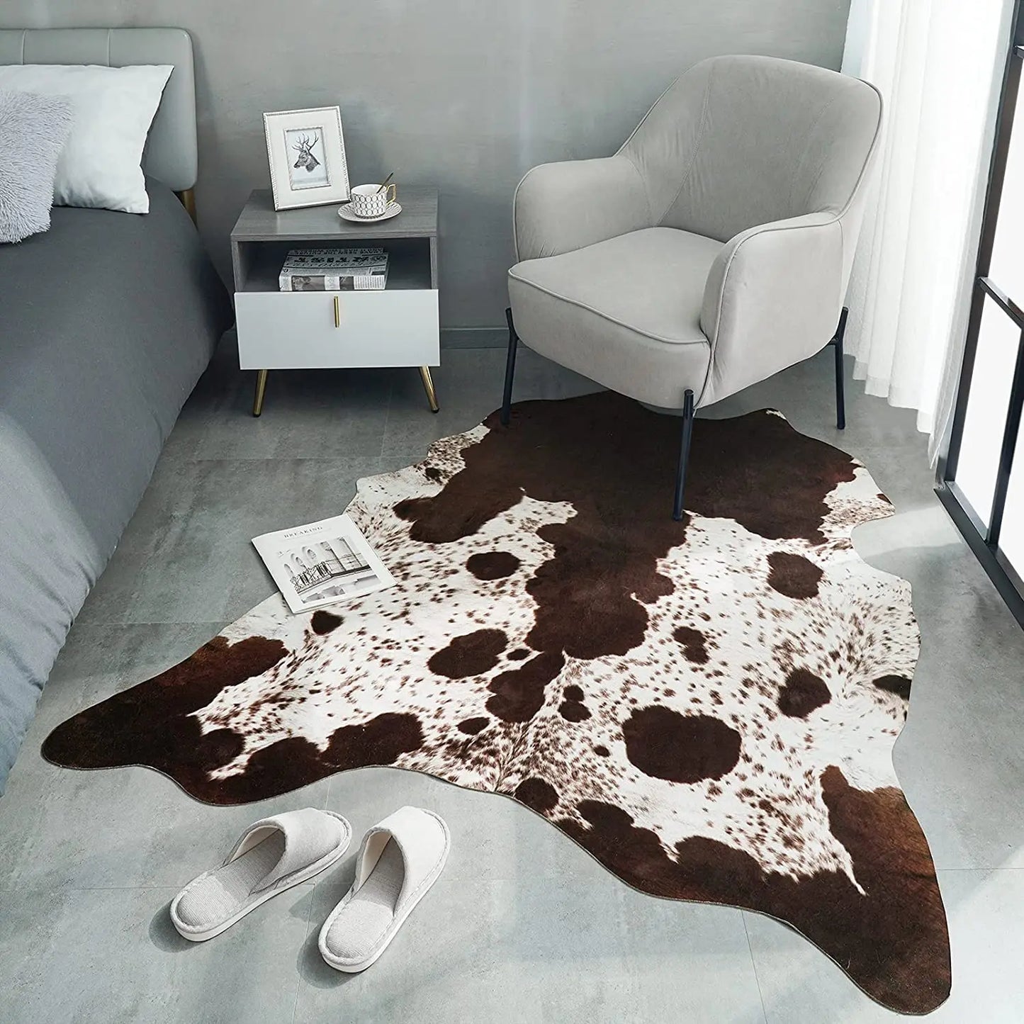 American Chic Cow Print Rug: Luxe Faux Cowhide