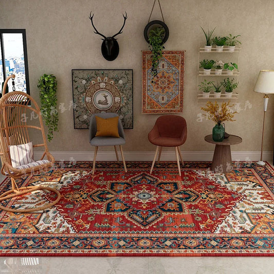 Vintage Luxe Lounge Rug: American Retro Style