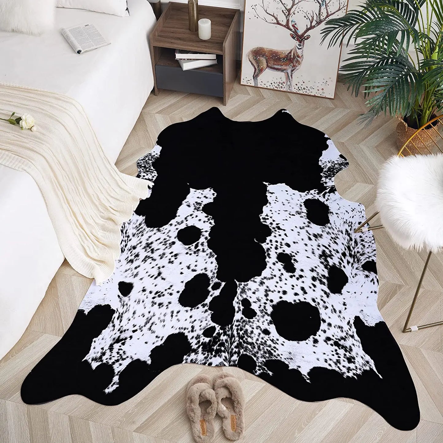 American Chic Cow Print Rug: Luxe Faux Cowhide