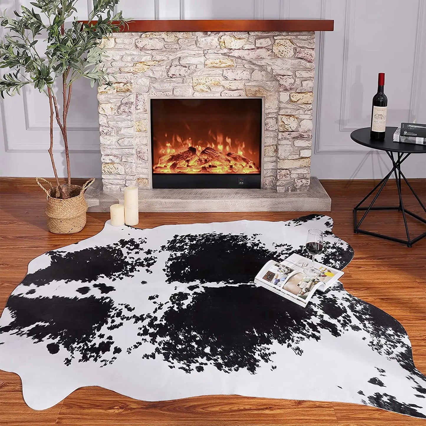 American Chic Cow Print Rug: Luxe Faux Cowhide