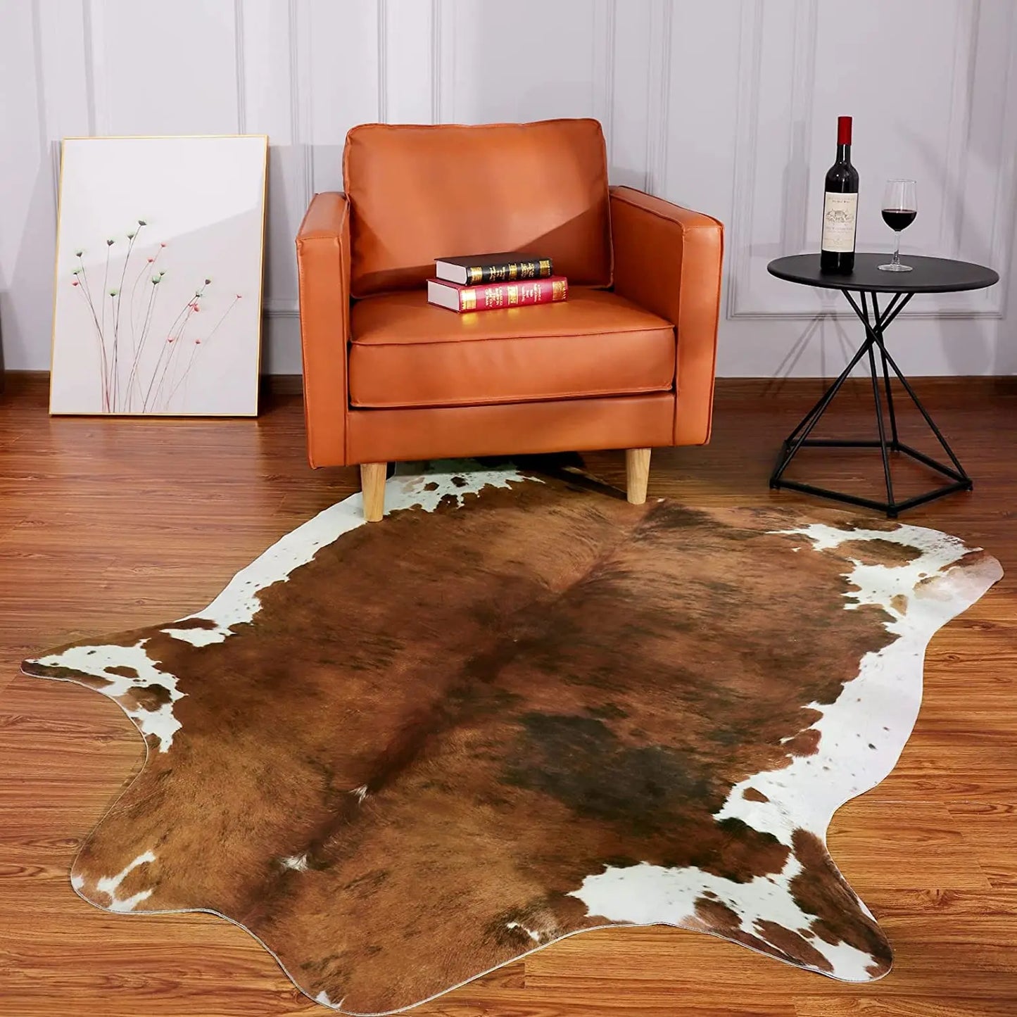 American Chic Cow Print Rug: Luxe Faux Cowhide