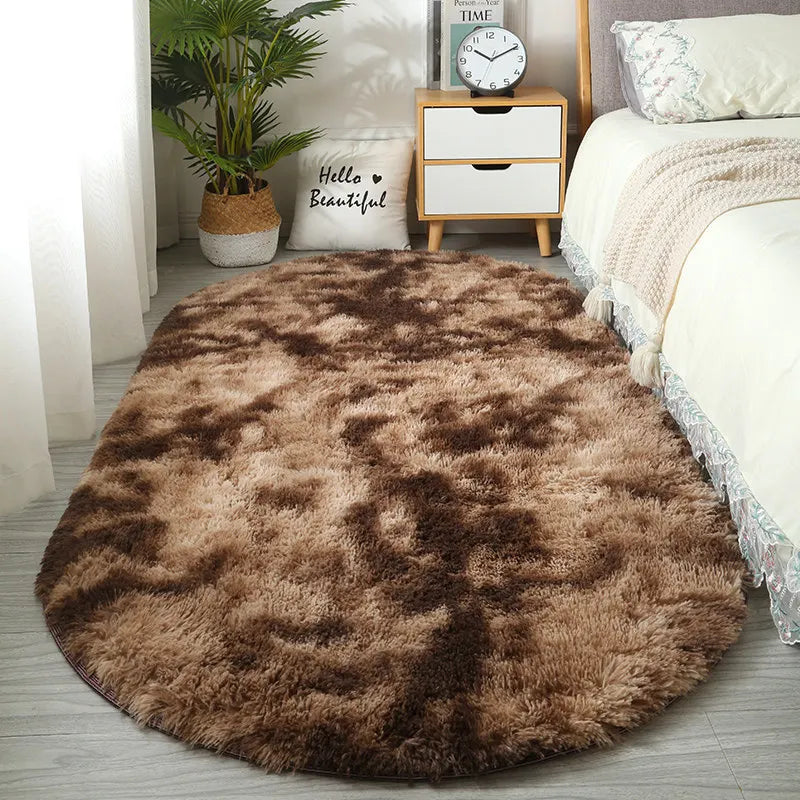 Luxe Tie-Dye Plush Oval Rug