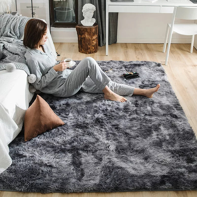 Luxe Gray Plush Rug