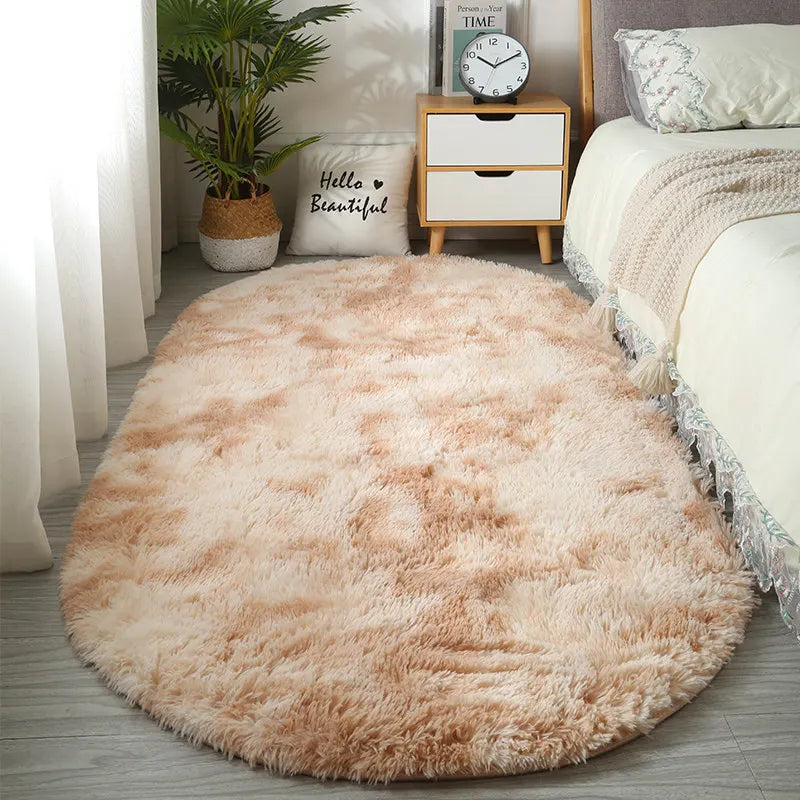 Luxe Tie-Dye Plush Oval Rug