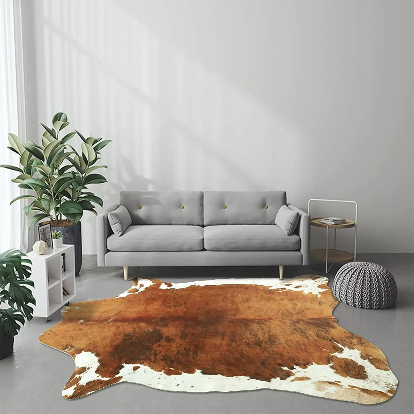 American Chic Cow Print Rug: Luxe Faux Cowhide