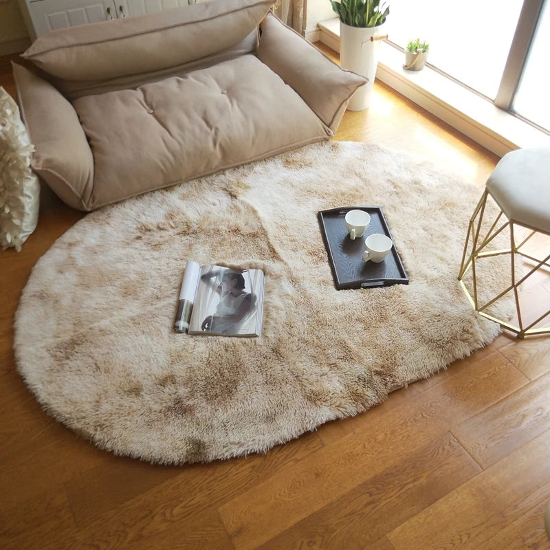 Luxe Tie-Dye Plush Oval Rug