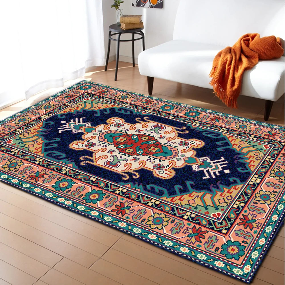 Persian Bloom: Luxe Abstract Area Rug