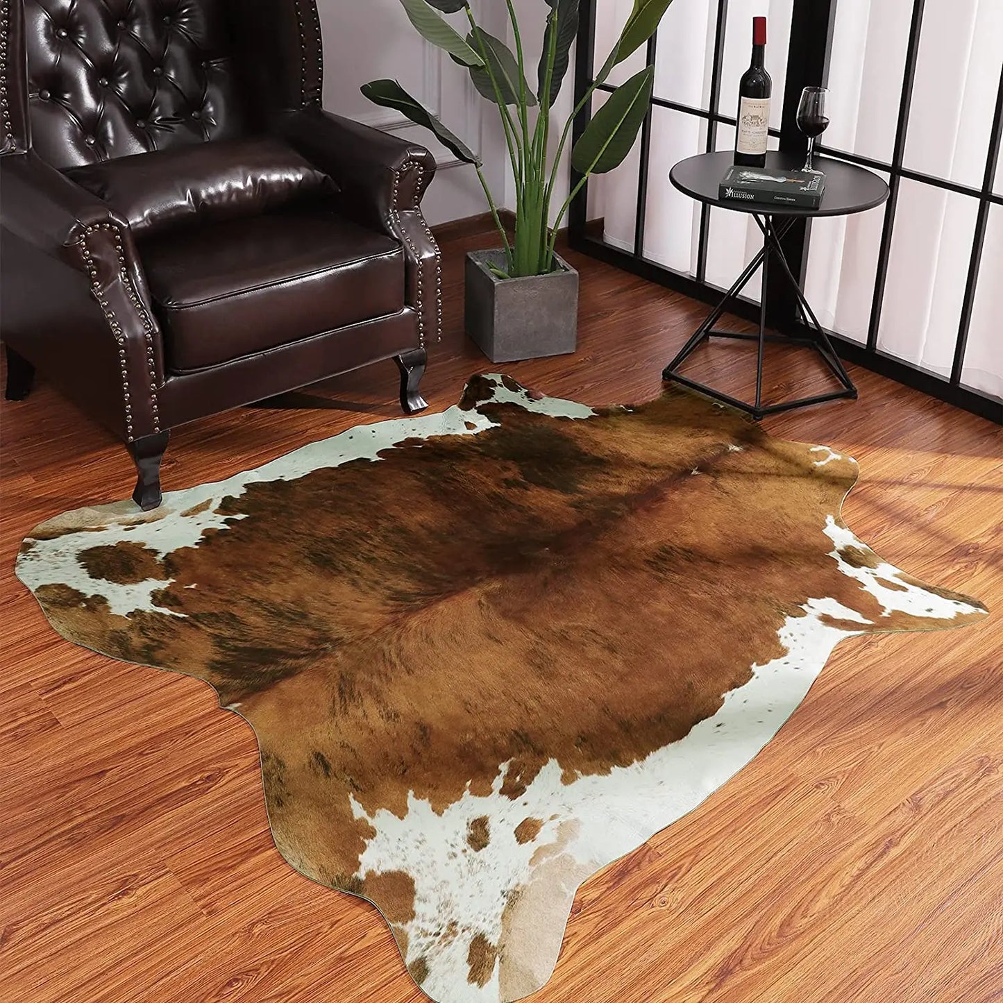 American Chic Cow Print Rug: Luxe Faux Cowhide