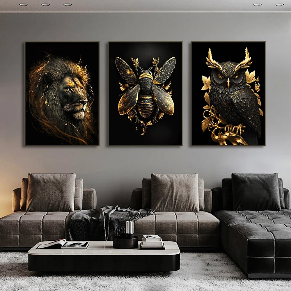 Regal Wildlife: Luxe Nordic Canvas Art