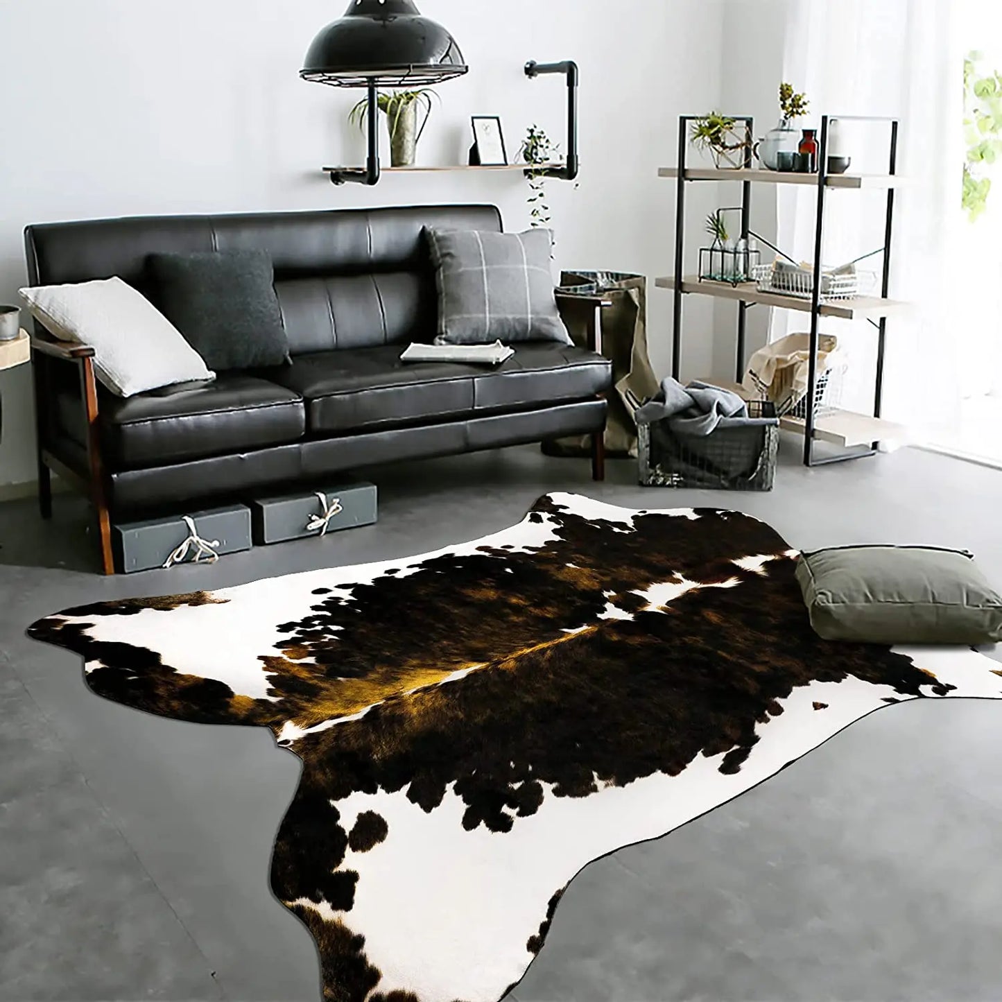 American Chic Cow Print Rug: Luxe Faux Cowhide