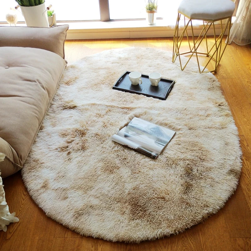 Luxe Tie-Dye Plush Oval Rug