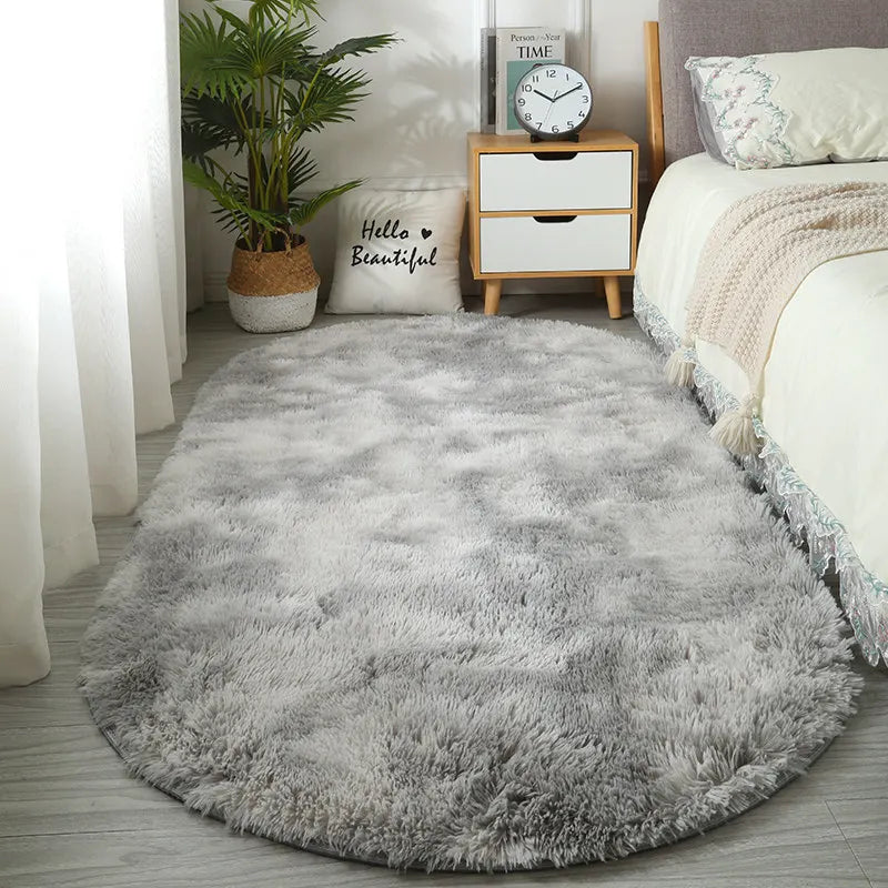 Luxe Tie-Dye Plush Oval Rug