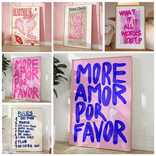 Amor Colorburst: Eclectic Love Canvas Art