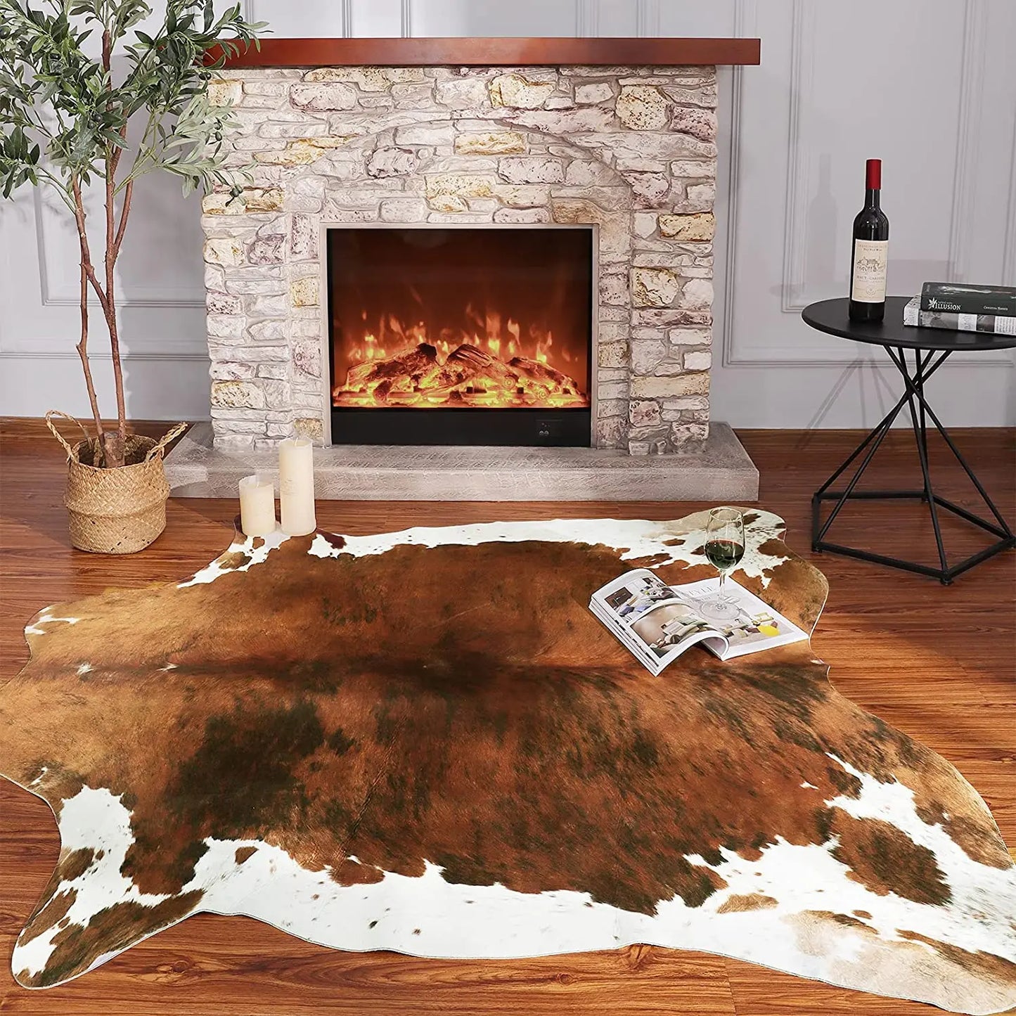 American Chic Cow Print Rug: Luxe Faux Cowhide