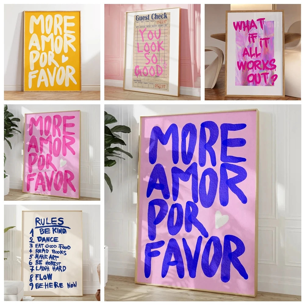 Amor Colorburst: Eclectic Love Canvas Art