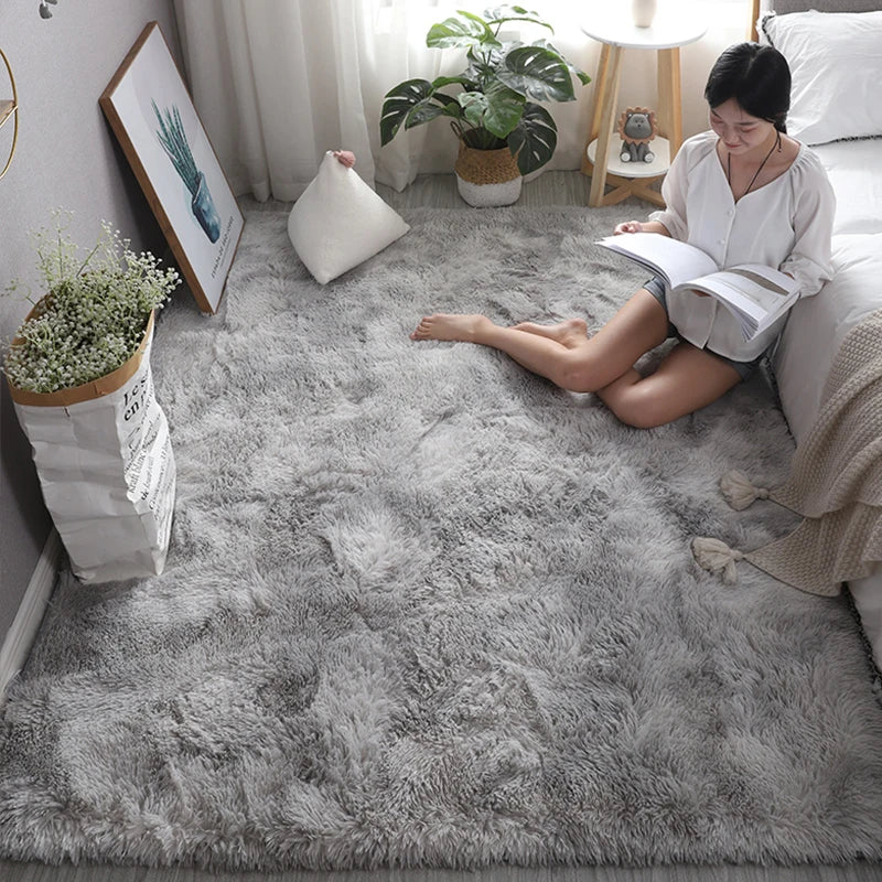 Luxe Gray Plush Rug