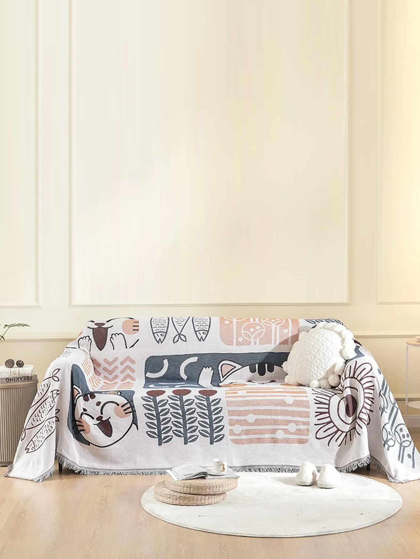 Luxe Plush Cartoon Sofa Cover