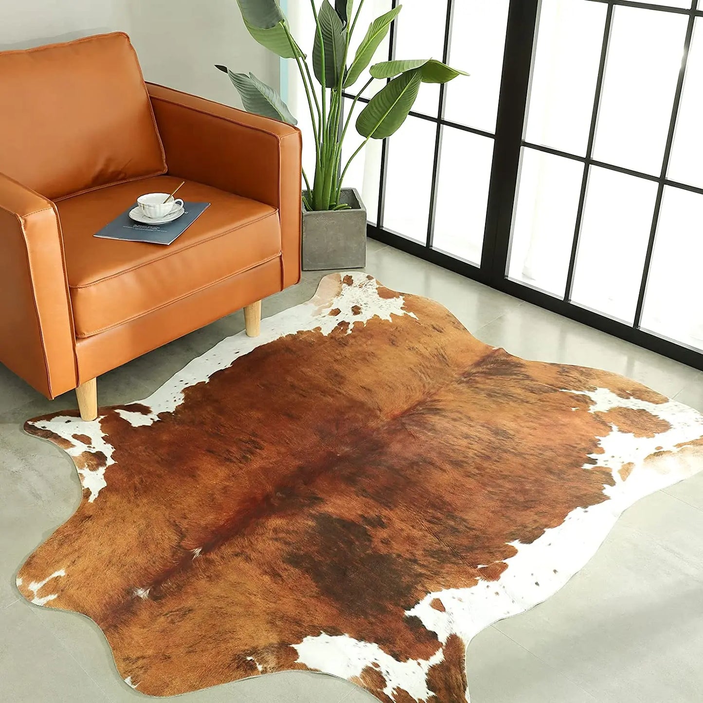 American Chic Cow Print Rug: Luxe Faux Cowhide