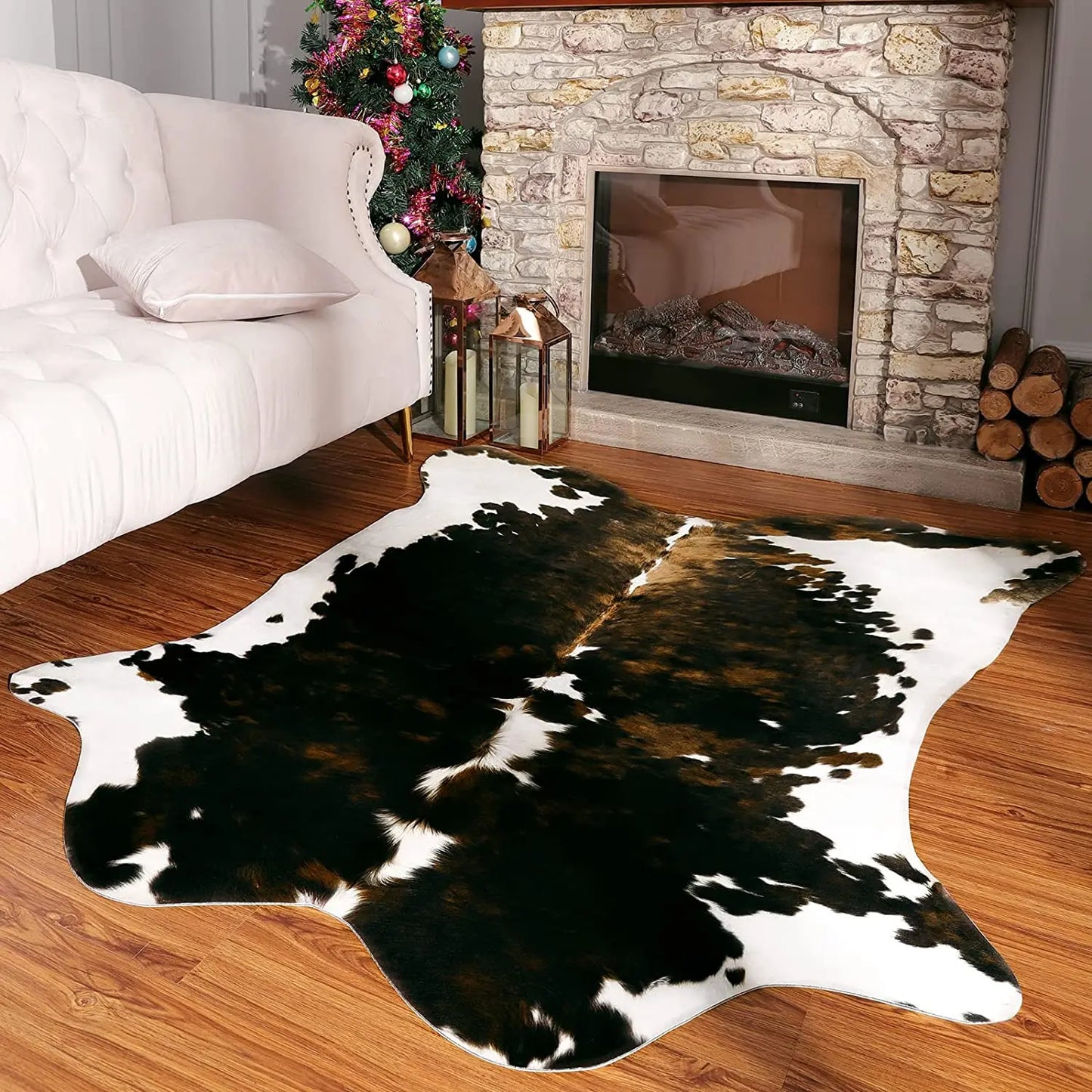 American Chic Cow Print Rug: Luxe Faux Cowhide