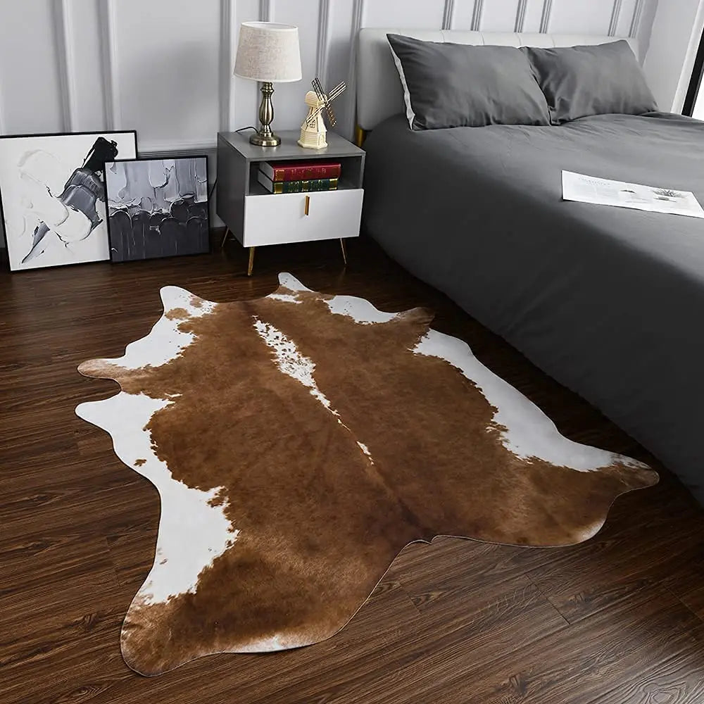 American Chic Cow Print Rug: Luxe Faux Cowhide