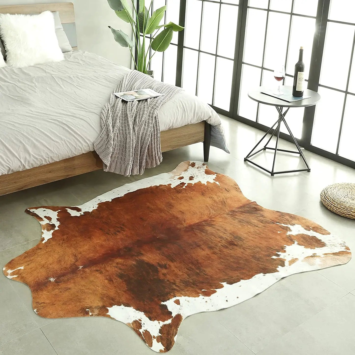 American Chic Cow Print Rug: Luxe Faux Cowhide