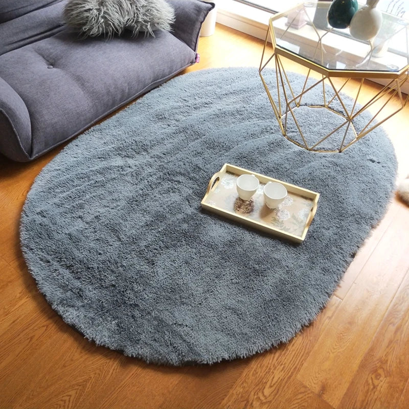 Luxe Tie-Dye Plush Oval Rug