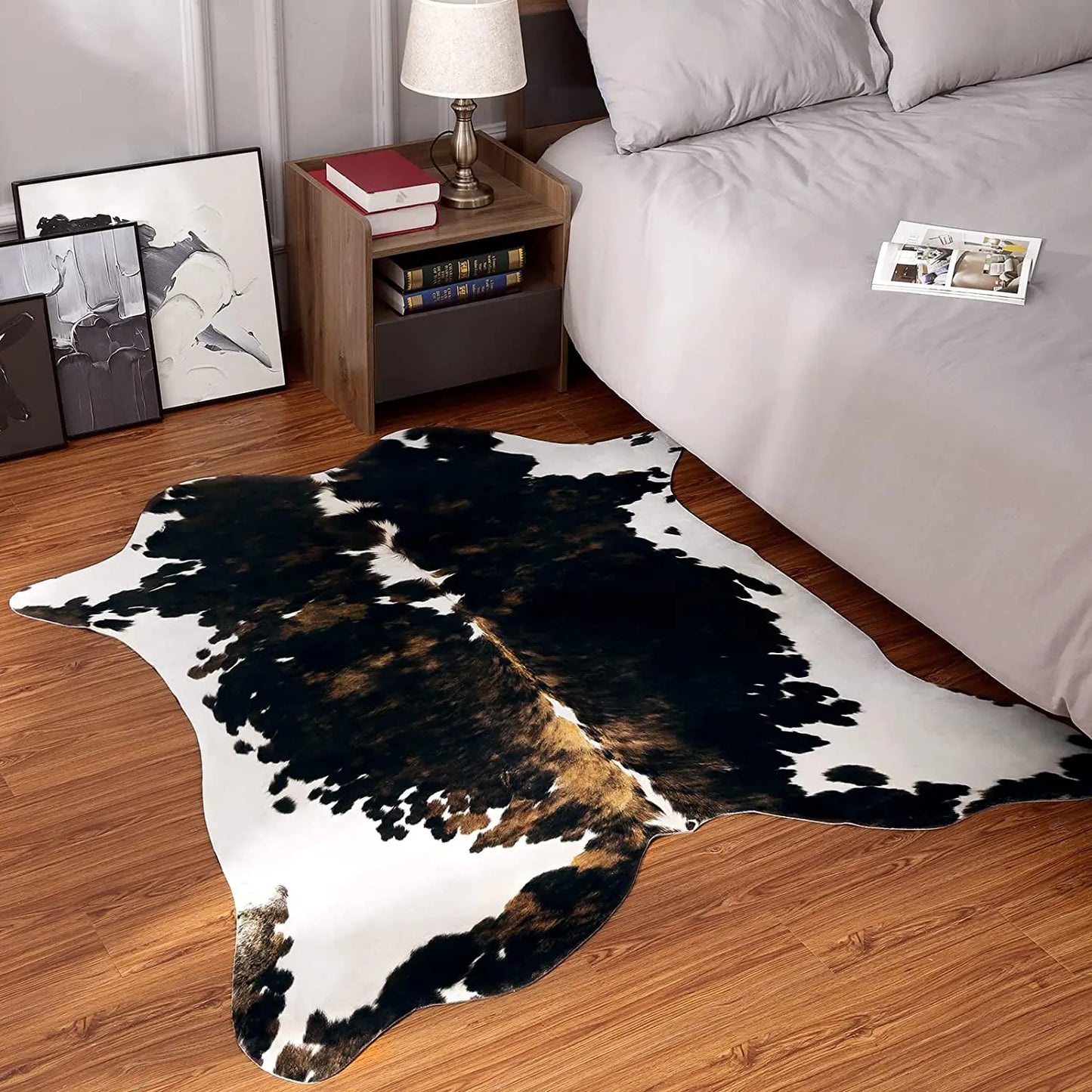 American Chic Cow Print Rug: Luxe Faux Cowhide