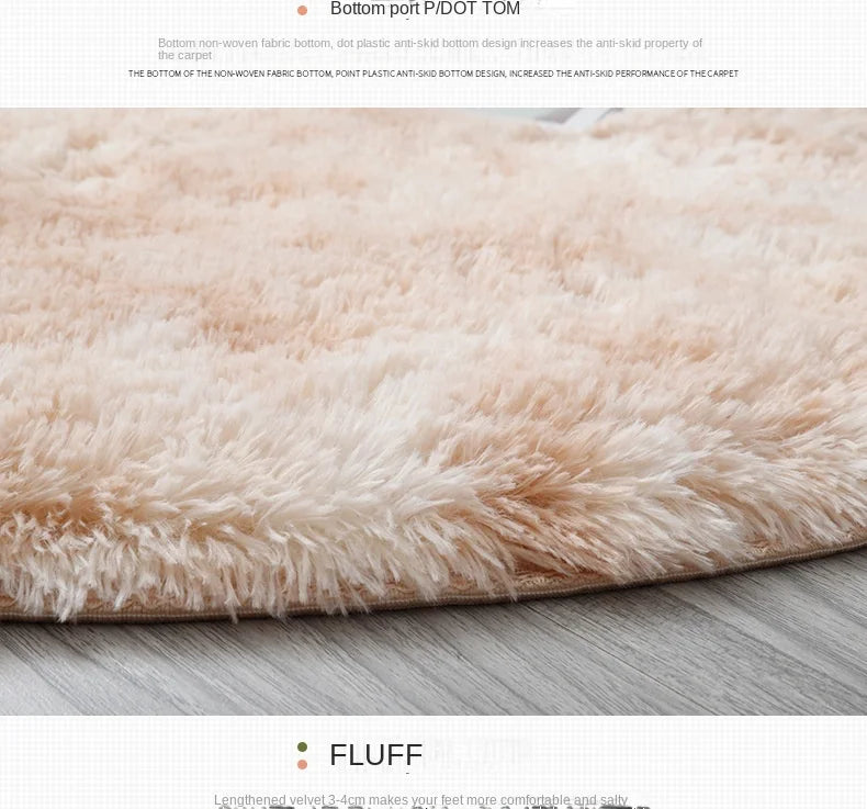 Luxe Plush White Round Rug