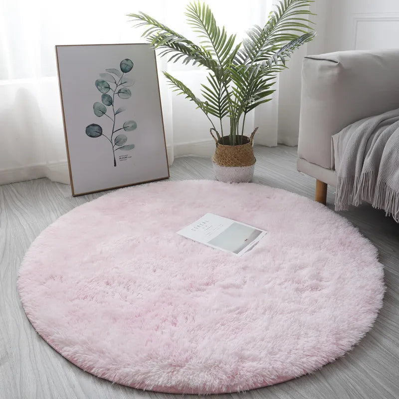 Luxe Plush White Round Rug