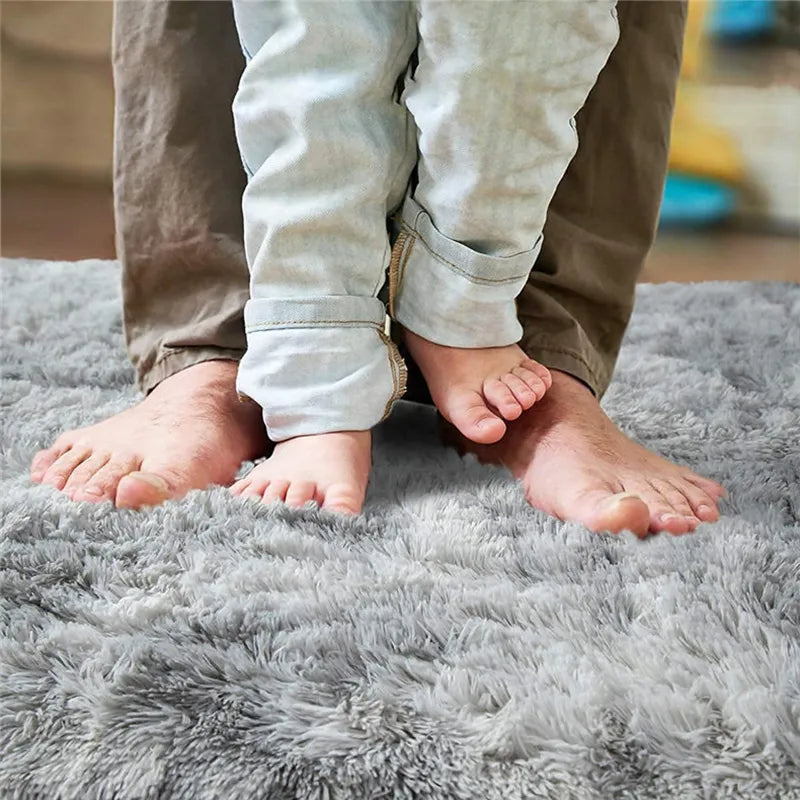 Luxe Gray Plush Rug