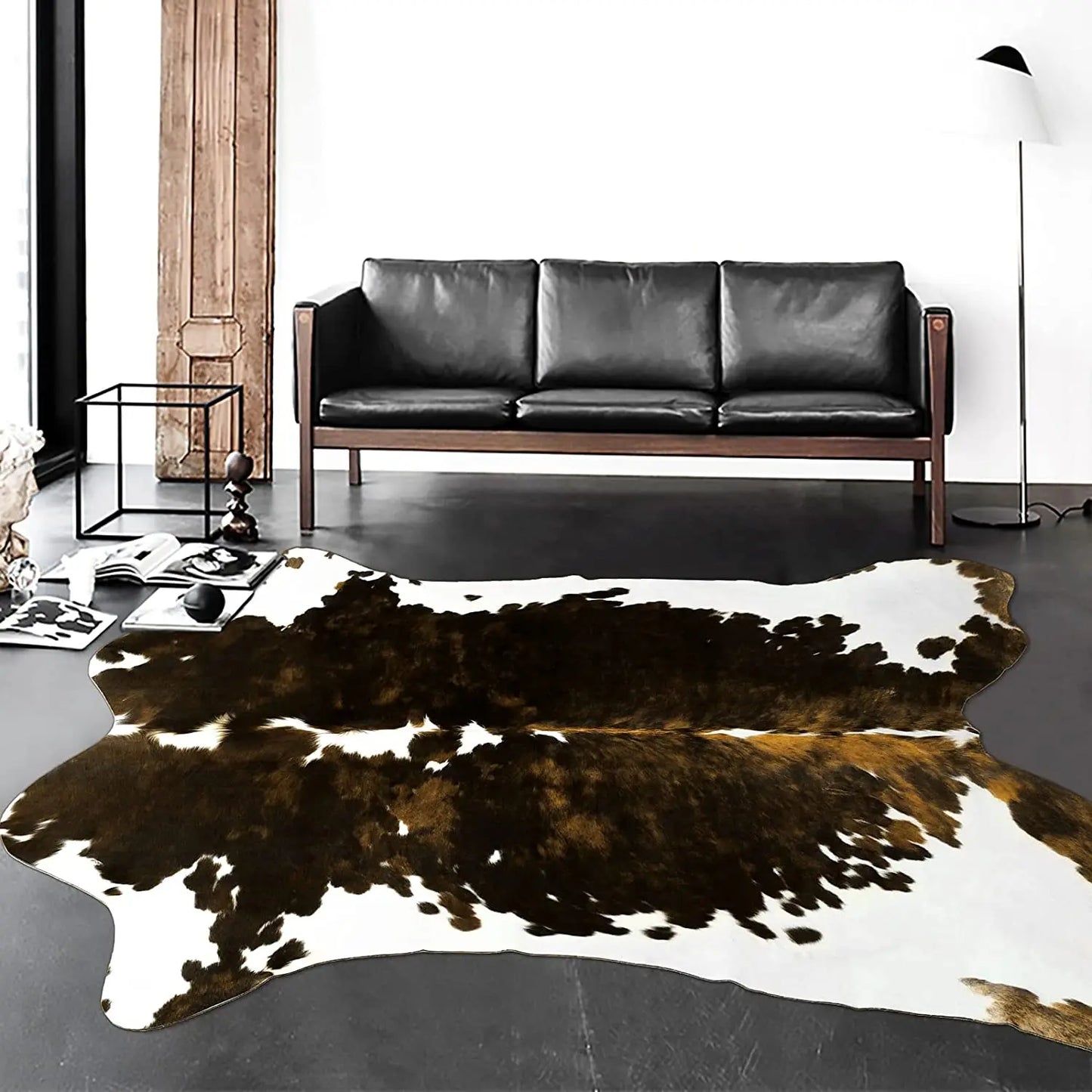 American Chic Cow Print Rug: Luxe Faux Cowhide