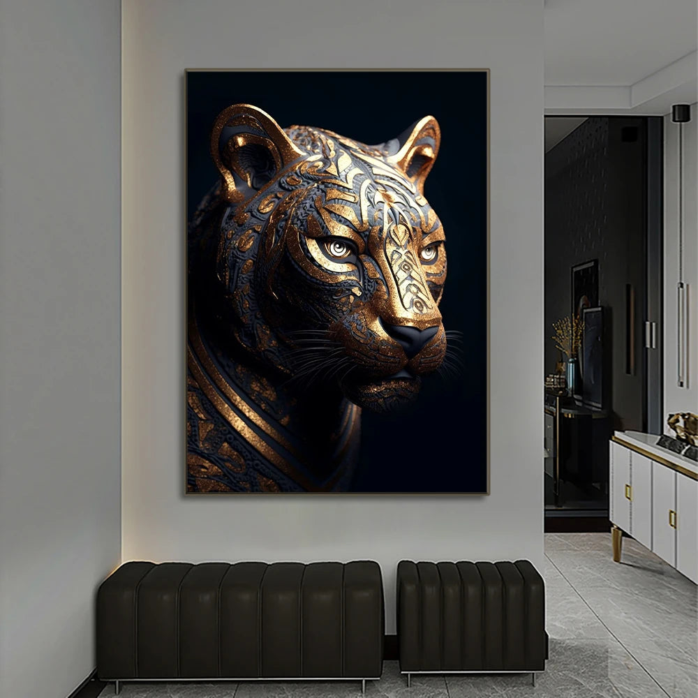 Regal Wildlife: Luxe Nordic Canvas Art