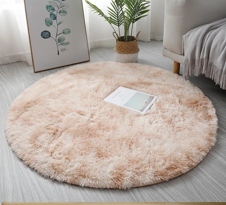 Luxe Plush White Round Rug