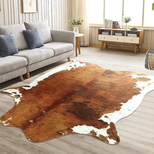 American Chic Cow Print Rug: Luxe Faux Cowhide